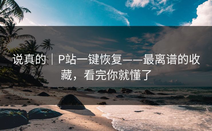说真的｜P站一键恢复——最离谱的收藏，看完你就懂了