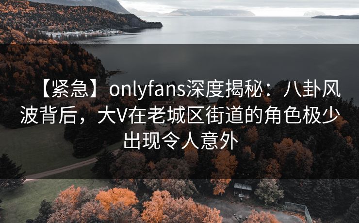 【紧急】onlyfans深度揭秘：八卦风波背后，大V在老城区街道的角色极少出现令人意外